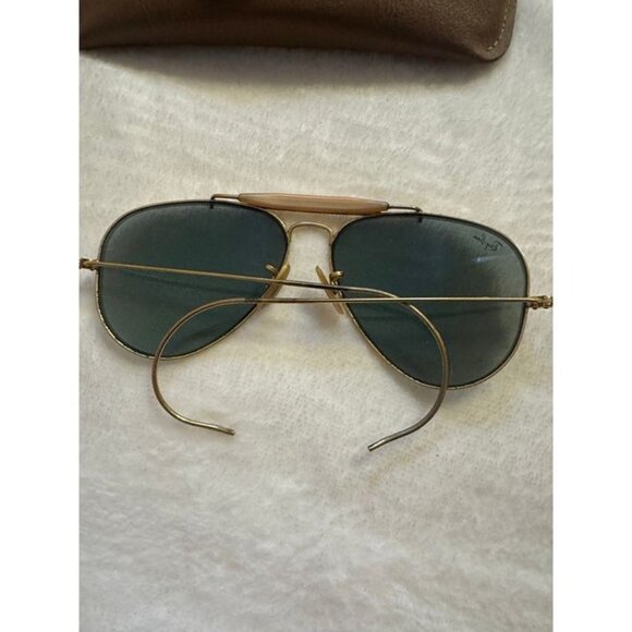 Vintage B&L Ray-Ban Outdoorsman Aviator Gold G-15 Green Lens USA w/ Case - Picture 4 of 5